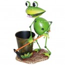 Ghiveci decorativ Strend Pro Metal Frog, inaltime 33 cm, din metal