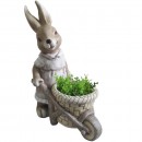 Ghiveci decorativ Strend Pro Rabbit Girl, ceramica, 34 x 19 x 49 cm