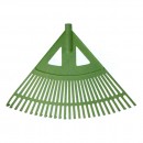 Grebla plastic pentru frunze tip evantai, 27 dinti lamelari, 58cm, verde, fara coada, Strend Pro R130
