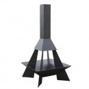 Incalzitor de terasa/gradina, Pyramid Rocket KRO-1073, Otel, Negru, 1580x800 mm, grosime 3 mm