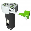 Incarcator auto Q2Power, 3.1A, 2xUSB, 1xLightning, compatibil iPhone, iPad, iPod