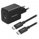 Incarcator retea dual usb-a usb-c 45w philips
