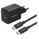 Incarcator retea dual usb-a usb-c 45w philips