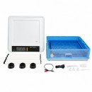 Incubator automat 100 oua 80W, 12V-220V, rotire automata, ovoscop LED, control temperatura, umiditate, afisaj digital, alarma