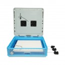 Incubator automat 100 oua 80W, 12V-220V, rotire automata, ovoscop LED, control temperatura, umiditate, afisaj digital, alarma