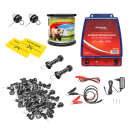 Kit complet gard electric 12/220V, 4.8 Joule lungime fir 1000m, 100 izolatori si placute avertizare Breckner Germany