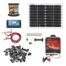 Kit complet gard electric 12V, 14 Joule sarma 1000m cu panou solar 20W si 100 izolatori Breckner Germany