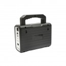 Kit iluminat portabil LED cu 3 becuri/proiector, panou solar radio FM, MP3 si baterie 4500 mAhH pentru pescuit camping GD-8028COB
