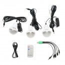 Kit iluminat portabil LED cu 3 becuri/proiector, panou solar radio FM, MP3 si baterie 4500 mAhH pentru pescuit camping GD-8028COB