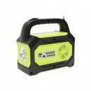 Kit iluminat portabil LED cu 3 becuri/proiector, radio FM, MP3, panou solar si baterie 6V, 4.5 Ah pentru pescuit camping GD-8073