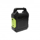 Kit iluminat portabil LED cu 3 becuri/proiector, radio FM panou solar si baterie 6V, 4.5 Ah pentru pescuit camping GD-15