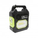 Kit iluminat portabil LED cu 3 becuri/proiector, radio FM panou solar si baterie 6V, 4.5 Ah pentru pescuit camping GD-15