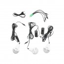 Kit iluminat portabil LED cu 3 becuri/proiector, radio FM panou solar si baterie 6V, 4.5 Ah pentru pescuit camping GD-15
