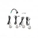 Kit iluminat portabil LED cu 4 becuri/proiector, radio FM panou solar si baterie 3.7V, 10000 mAH pentru pescuit camping GD-8072