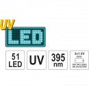 Kit lanterna LED UV + ochelari, Yato YT-08581
