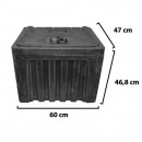Lada pentru scule fara suport, din plastic negru 468x470x600 mm