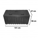 Lada pentru scule fara suport, din plastic negru 480x470x1000 mm