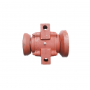 Lagar disc asamblat cu rulmenti 32015 si semimosoare - patrat de 40mm - distanta gauri 165mm