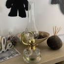 Lampa cu gaz lampant Vivatechnix Classic TR-1001, abajur si rezervor sticla, oglinda metal