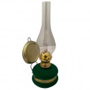Lampa cu gaz lampant Vivatechnix Classic TR-1002V, rezervor sticla cu catifea, oglinda metal, Verde