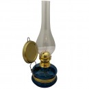 Lampa cu gaz lampant Vivatechnix Classic TR-1003A, rezervor sticla, oglinda metal, Albastru