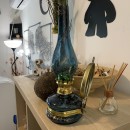 Lampa cu gaz lampant Vivatechnix Colour TR-1004A, rezervor sticla, oglinda metal, Albastru