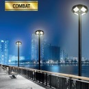 Lampa solara Horoz Combat 150W, Li-Ion, 1400 lm, senzor de miscare, IP65, 6400K, Telecomanda