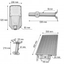 Lampa solara LED iluminat stradal 500W cu panou solar 50W, baterie LiFePO4 55000mAh, telecomanda si suport prindere Breckner Germany