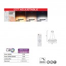 Lampa suspendata LED 70W 3CCT, 4900 lm, Negru, dimabila, telecomanda