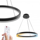 Lampa suspendata LED 70W 3CCT, 4900 lm, Negru, dimabila, telecomanda