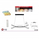Lustra led 100W, 3CCT, dimabil, Telecomanda, 7000 lm, Negru, 88x100 cm