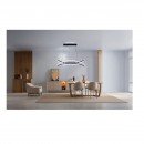 Lustra led 100W, 3CCT, dimabil, Telecomanda, 7000 lm, Negru, 88x100 cm