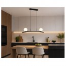 Lustra led 28 W, 2 x globuri, 2160 lm, Negru, Lumina neutra 4000K, 175-265 V, dimensiune 87x120 cm