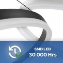 Lustra led 35 W, 3CCT, dimabil, Telecomanda, 2450 lm, Negru, 40x100 cm