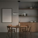 Lustra led 70 W, 3CCT, dimabil, Telecomanda, 4900 lm, Negru, 80x100 cm