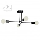 Lustra vintage 4 x E27, Negru, IP20, 250 x 520 mm, max 4 x 18 W