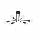 Lustra vintage 6 x E27, Negru, IP20, 250 x 600 mm, max 6 x 18 W