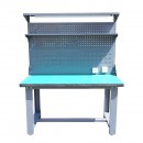 Masa, banc de lucru atelier cu priza 220V, panou perforat si iluminat LED 1500x750x800+1000mm