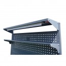 Masa, banc de lucru atelier cu priza 220V, panou perforat si iluminat LED 1500x750x800+1000mm