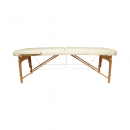 Masa de masaj pliabila portabila 2 zone, cadru lemn, spuma 5cm, inaltime 55-76cm, piele ecologica crem 60x213cm THOR