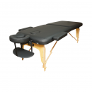 Masa de masaj pliabila portabila 2 zone, cadru lemn, spuma 5cm, inaltime 55-76cm, piele ecologica neagra 60x213cm THOR