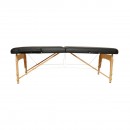 Masa de masaj pliabila portabila 2 zone, cadru lemn, spuma 5cm, inaltime 55-76cm, piele ecologica neagra 60x213cm THOR