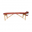 Masa de masaj pliabila portabila 2 zone, cadru lemn, spuma 5cm, inaltime 55-76cm, piele ecologica rosu burgundy 60x213cm THOR