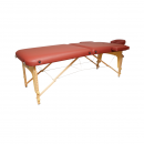Masa de masaj pliabila portabila 2 zone, cadru lemn, spuma 5cm, inaltime 55-76cm, piele ecologica rosu burgundy 60x213cm THOR