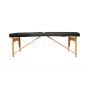Masa de masaj pliabila portabila 2 zone, cadru lemn, spuma 6cm, inaltime 55-76cm, piele ecologica neagra 60x213cm THOR