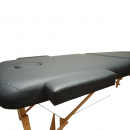 Masa de masaj pliabila portabila 2 zone, cadru lemn, spuma 6cm, inaltime 55-76cm, piele ecologica neagra 60x213cm THOR