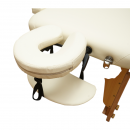 Masa de masaj pliabila portabila 3 zone, cadru lemn, spuma 5cm, inaltime 55-76cm, piele ecologica crem 60x213cm THOR