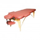 Masa de masaj pliabila portabila 3 zone, cadru lemn, spuma 5cm, inaltime 55-76cm, piele ecologica rosu burgundy 60x213cm THOR