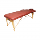Masa de masaj pliabila portabila 3 zone, cadru lemn, spuma 5cm, inaltime 55-76cm, piele ecologica rosu burgundy 60x213cm THOR