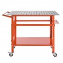 Masa de sudura mobila, 1016 x 609.6 x 914.4 mm, Capacitate 400 kg, 216 gauri, 11 carlige, spatiu depozitare, 4 x roti